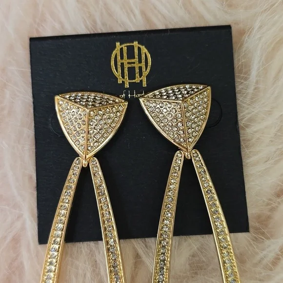 HOUSE OF HARLOW Gold Dangle Earrings| New! - Picture 5 of 8
